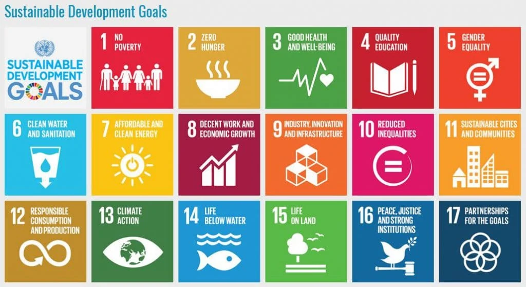 Screenshot von der Website der UNO für die SDGs.
