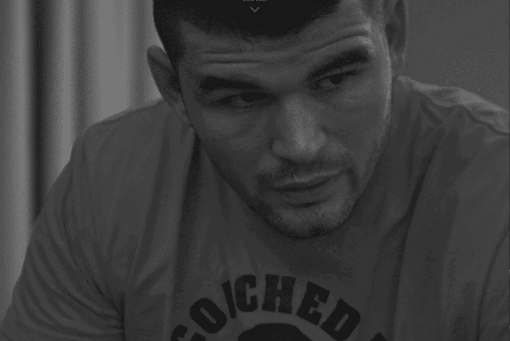 Arnold Gyergjaj, the boxer. Black and white picture