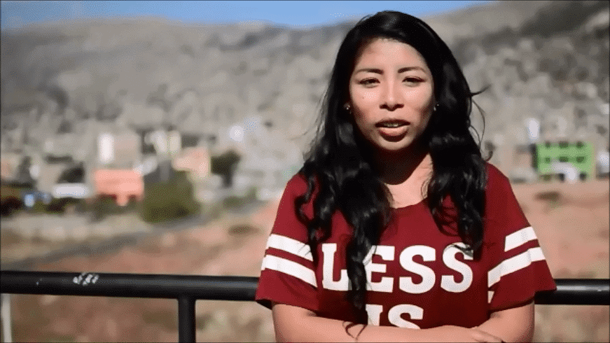 Screenshot from the video with Erika Roxana Huachaca Tello from Peru.