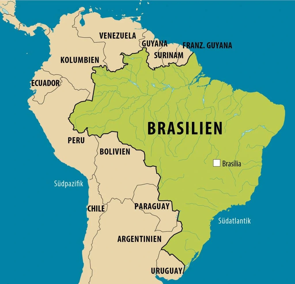 Vereinfachte Landkarte von Brasilien