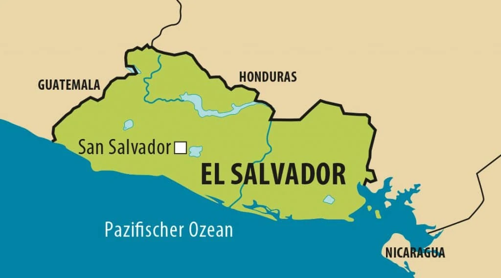Simplified map of El Salvador