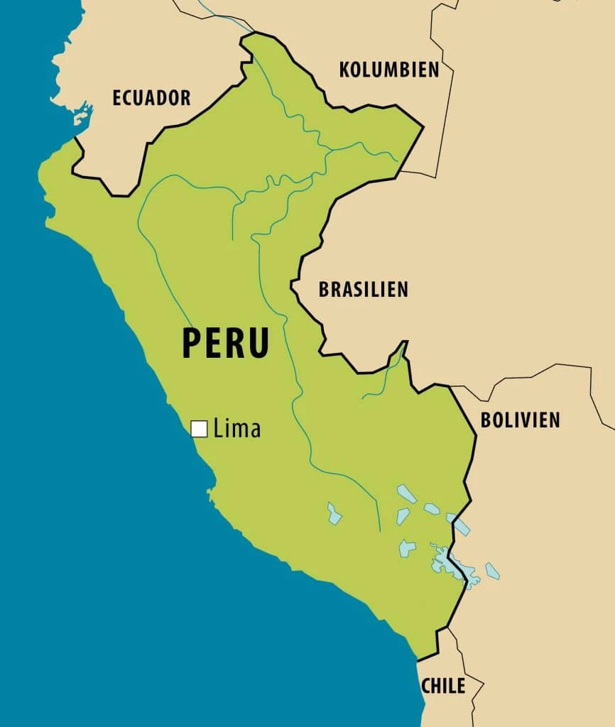 Vereinfachte Landkarte von Peru