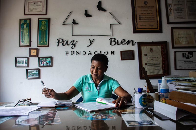 Elodia Nieves Balanta in her office