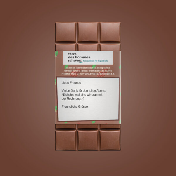 personalisierbarer Schokoladen-Gruss