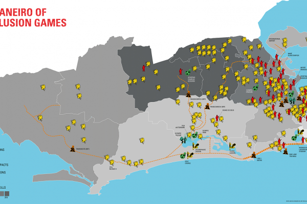 Karte der Region Rio mit gelben